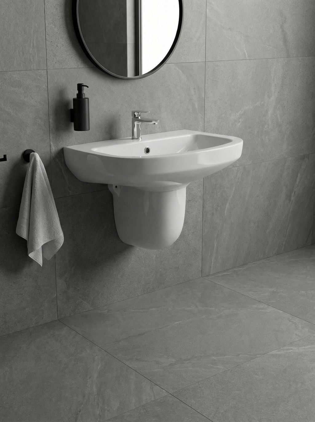 Pickly Wash basin with Half Pedestal