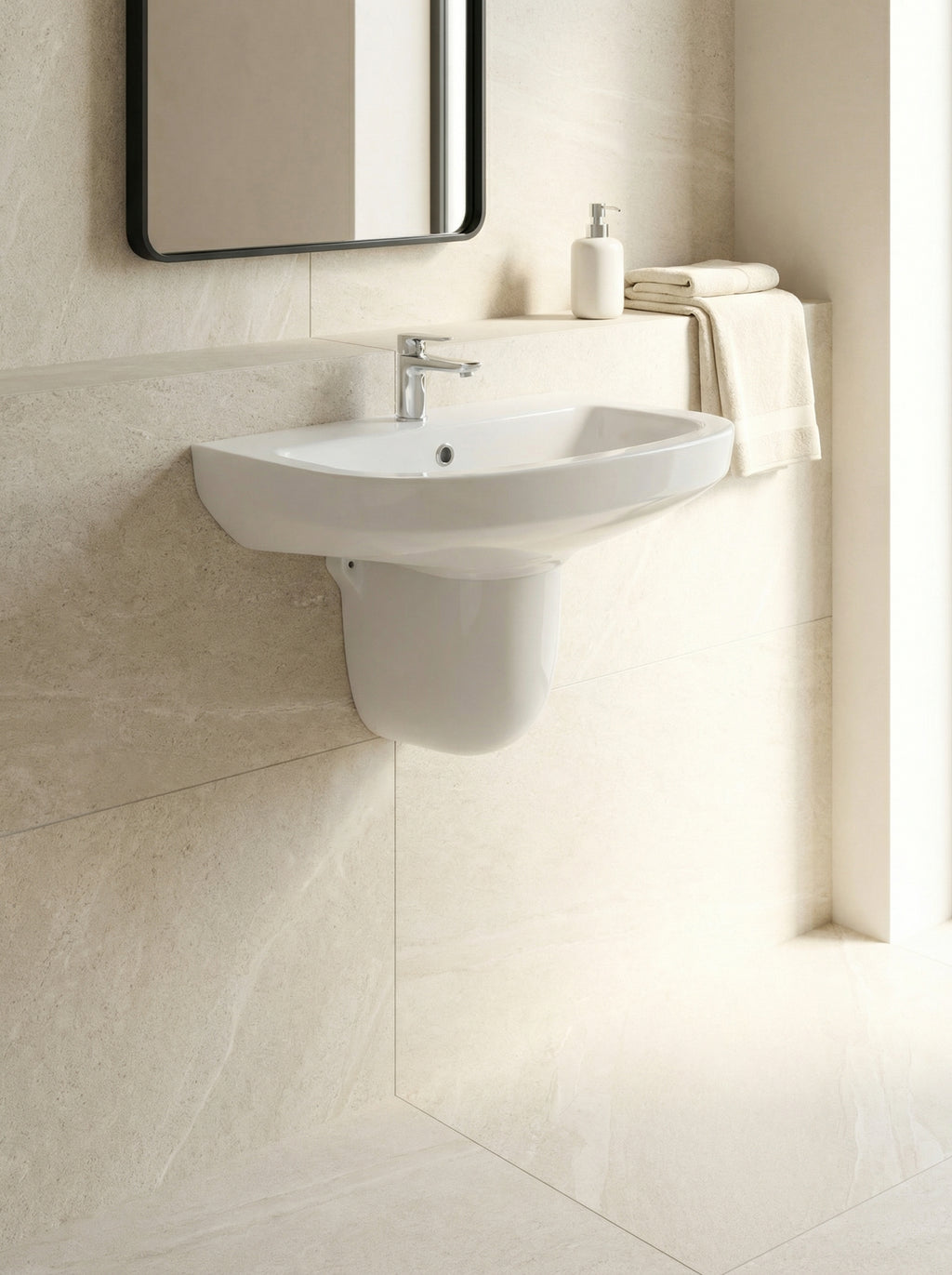 Pickly Wash basin with Half Pedestal