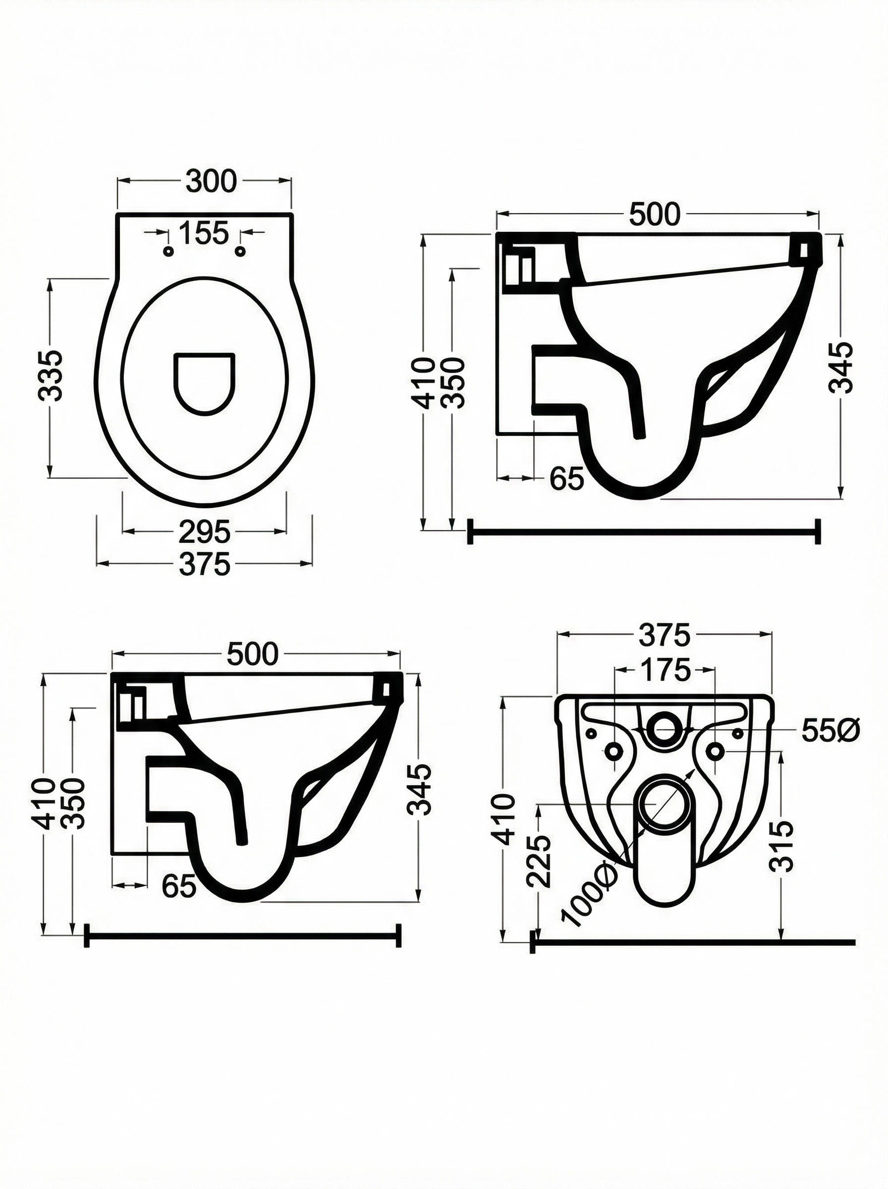 Bellezza Toilet Wall Hang