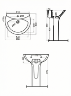Star Washbasin with Pedestal